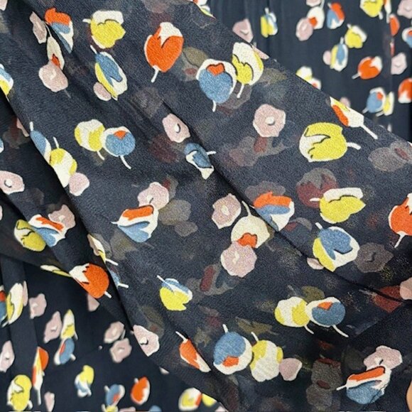 Boden Versatile Scattered Blossoms Georgette Dress  -- Navy/Multi - 16 - Picture 6 of 8